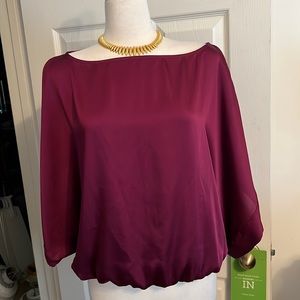 Apostrophe Satin Burgundy Top